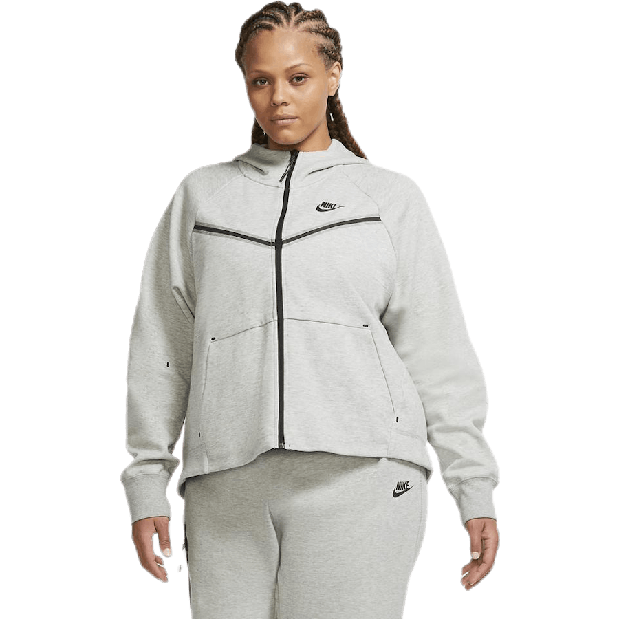 Nike - Nsw tch flc wr hoody fz plus Grey