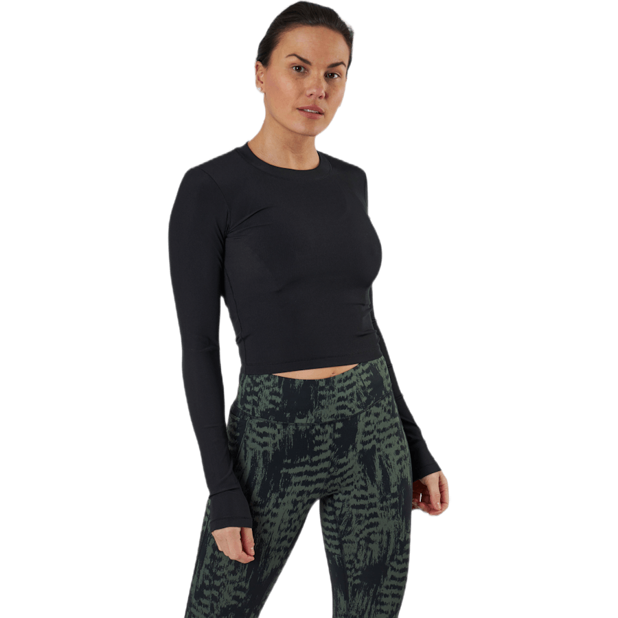 Casall - Shiny Rib Long Sleeve Black