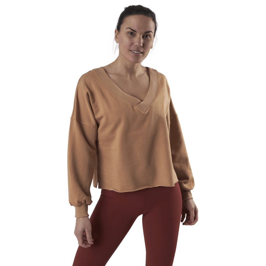 Nike - Yoga Off-Mat Fleece V-Neck Pink/White