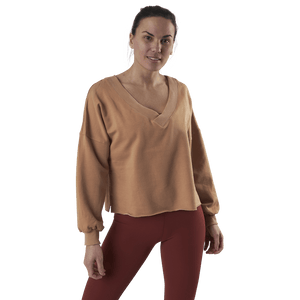 Nike - Yoga Off-Mat Fleece V-Neck Pink/White