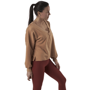 Nike - Yoga Off-Mat Fleece V-Neck Pink/White
