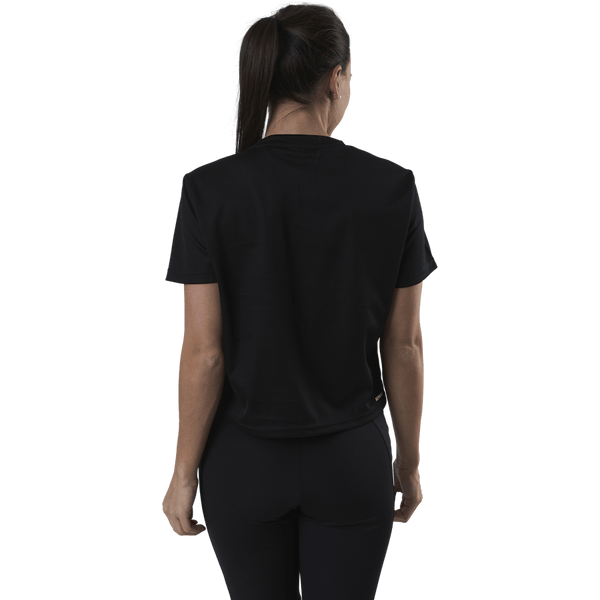 Adidas - Cropped Logo Sport T-Shirt Black / White