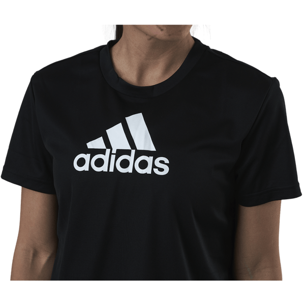 Adidas - Cropped Logo Sport T-Shirt Black / White