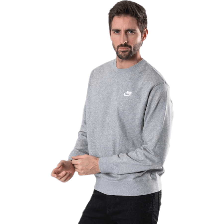 Nike - Sportswear Club Men's French Terry Crew DK GREY HEATHER/WHITE