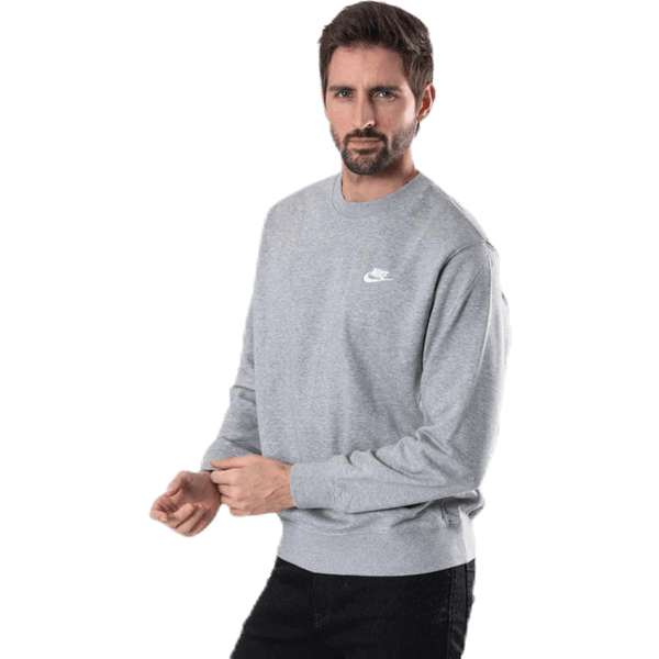 Nike - Sportswear Club Men's French Terry Crew DK GREY HEATHER/WHITE