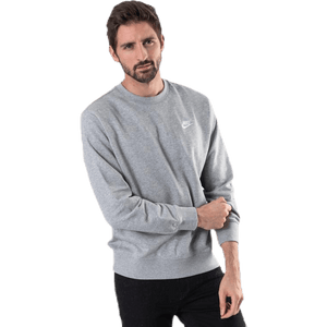 Nike - Sportswear Club Men's French Terry Crew DK GREY HEATHER/WHITE