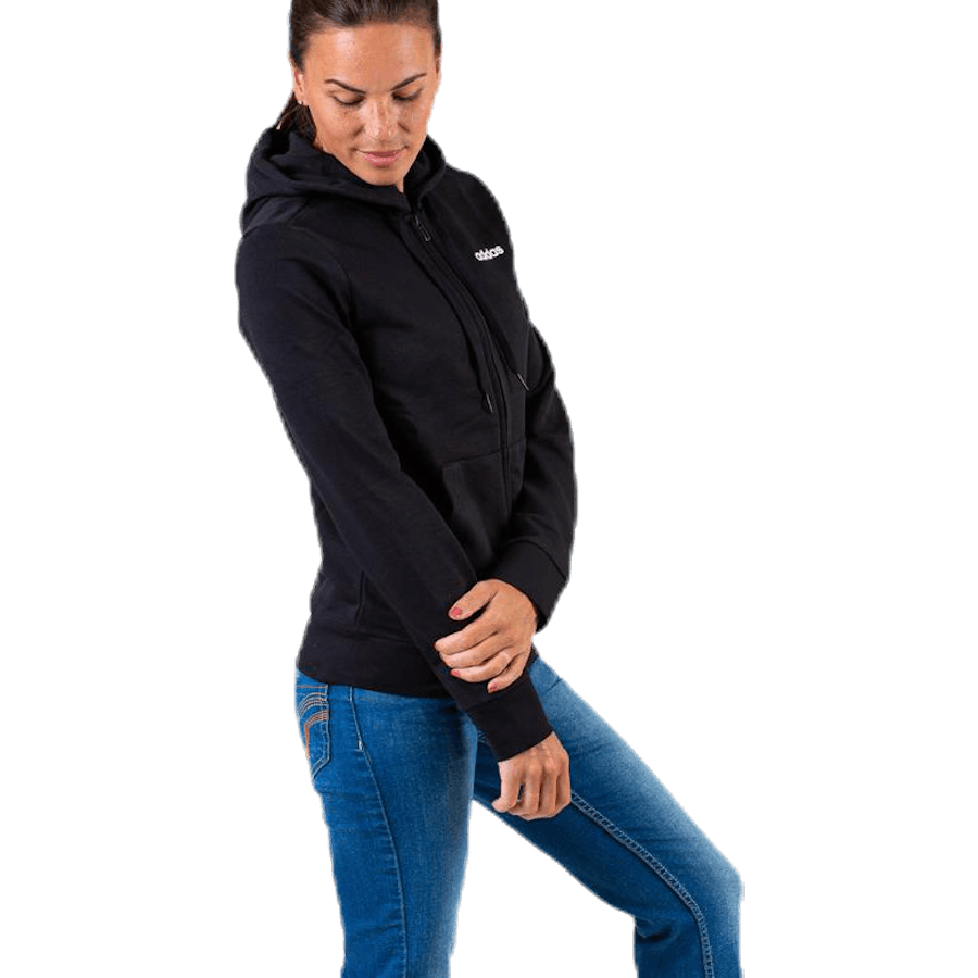 Adidas - Essentials Solid Full Zip Hoodie Black / White