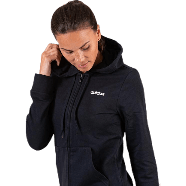 Adidas - Essentials Solid Full Zip Hoodie Black / White
