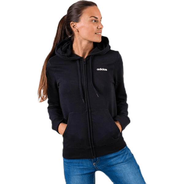 Adidas - Essentials Solid Full Zip Hoodie Black / White