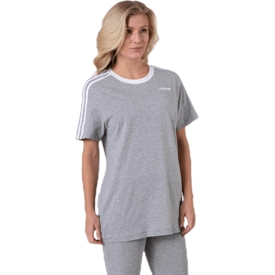 Adidas - 3 Stripes Essential Boyfriend Tee Medium Grey Heather