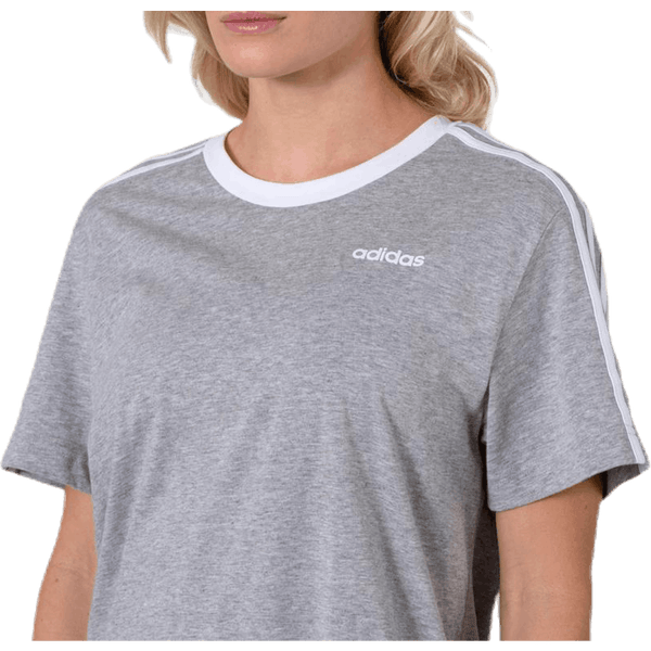 Adidas - 3 Stripes Essential Boyfriend Tee Medium Grey Heather