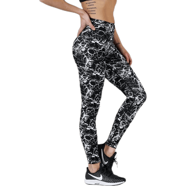 Endurance - Alec Printed Tights White/Black