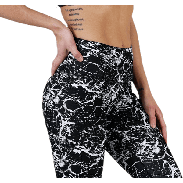Endurance - Alec Printed Tights White/Black
