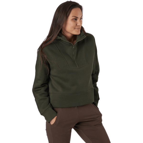 Casall - Oversized Zip Hood Forest Green