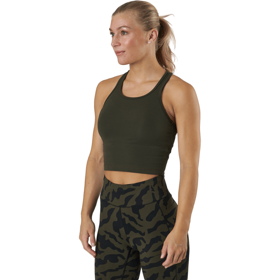 Casall - Bold Rib Crop Tank Forest Green