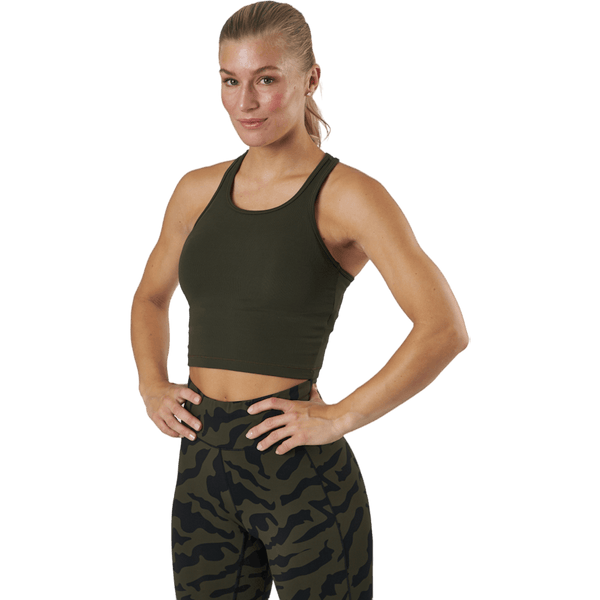 Casall - Bold Rib Crop Tank Forest Green