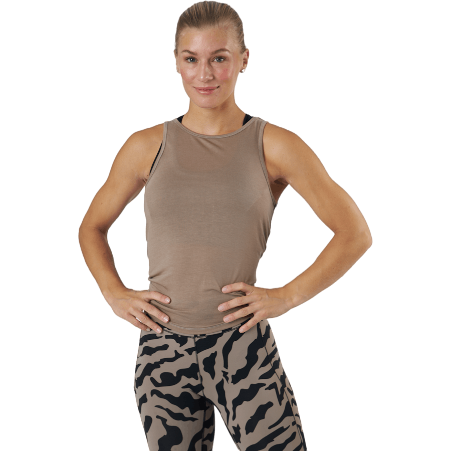 Casall - Tie Back Tank Taupe Grey