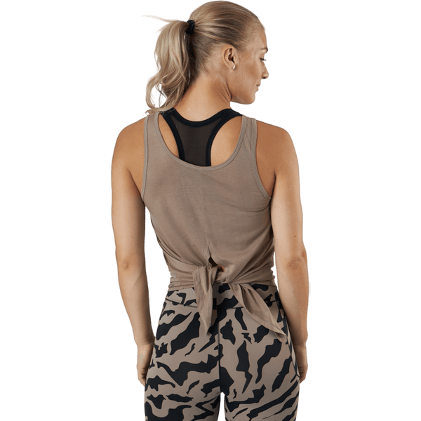 Casall - Tie Back Tank Taupe Grey