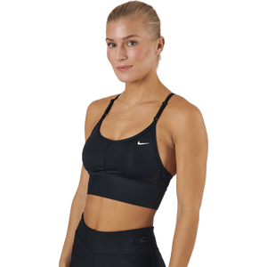 Nike - Dri-FIT Indy Women's Light-Support Padded Longline Sports Bra BLACK/WHITE