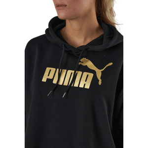 Puma - Ess+ Cropped Metallic Logo Hoo Puma Black-gold