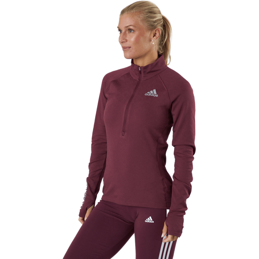 Adidas - Adizero 1/2 Zip Long Sleeve Women Victory Crimson