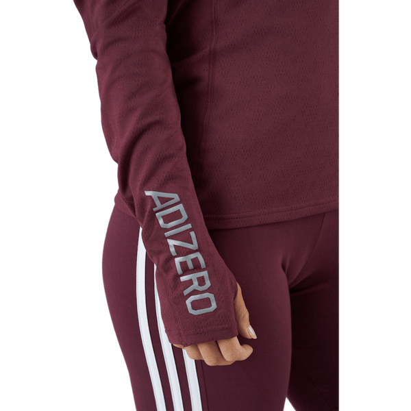 Adidas - Adizero 1/2 Zip Long Sleeve Women Victory Crimson