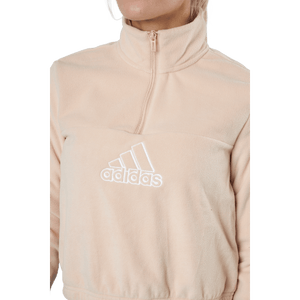 Adidas - Brand Love Polarfleece Half-Zip Sweatshirt Halo Blush / White / Victory Crimson