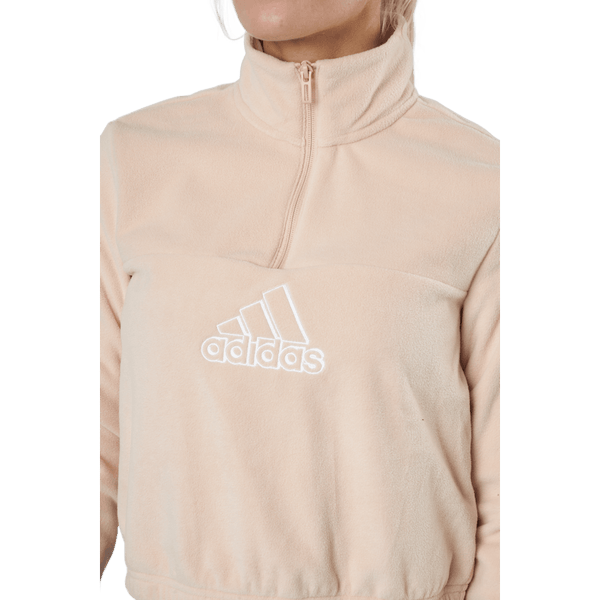 Adidas - Brand Love Polarfleece Half-Zip Sweatshirt Halo Blush / White / Victory Crimson