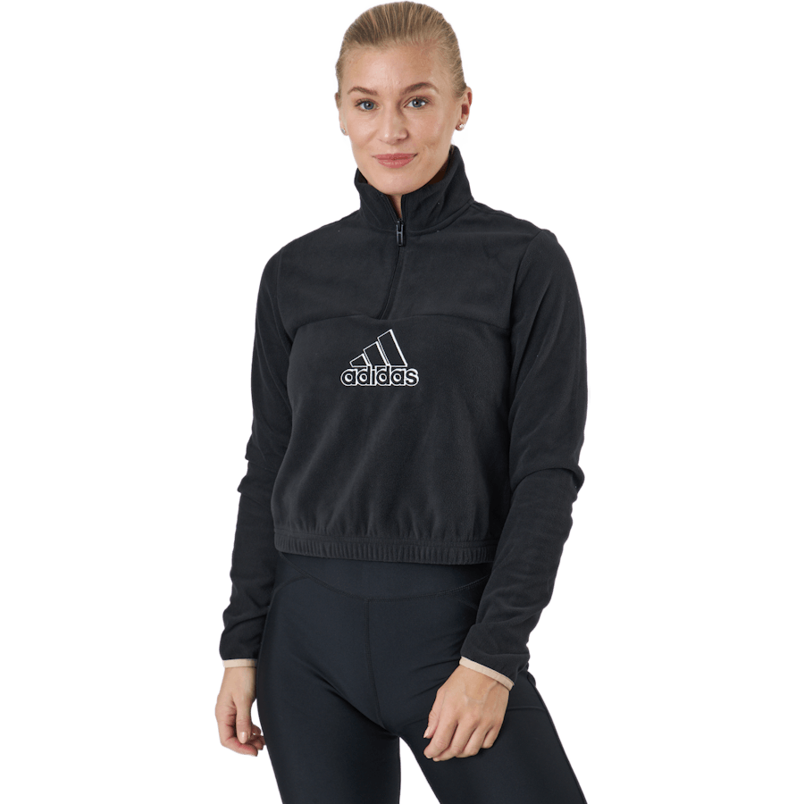 Adidas - Brand Love Polarfleece Half-Zip Sweatshirt Black / White / Halo Blush