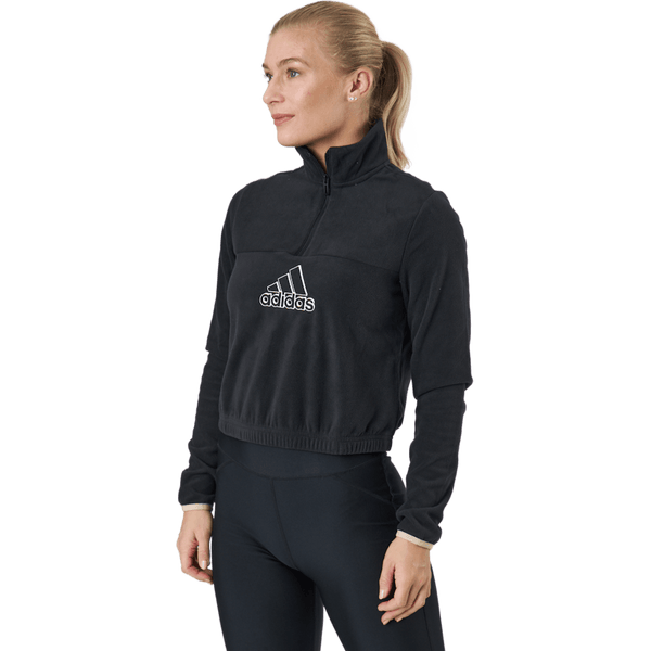 Adidas - Brand Love Polarfleece Half-Zip Sweatshirt Black / White / Halo Blush