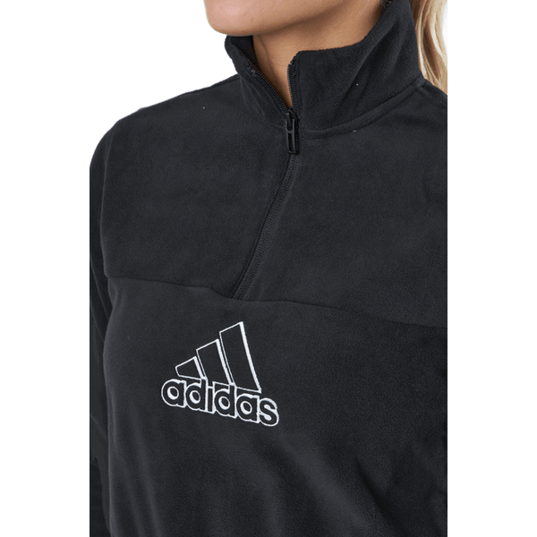 Adidas - Brand Love Polarfleece Half-Zip Sweatshirt Black / White / Halo Blush