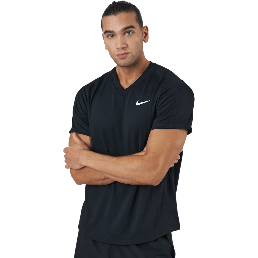 Nike - NikeCourt Dri-FIT Victory Men's Tennis Top BLACK/BLACK/WHITE