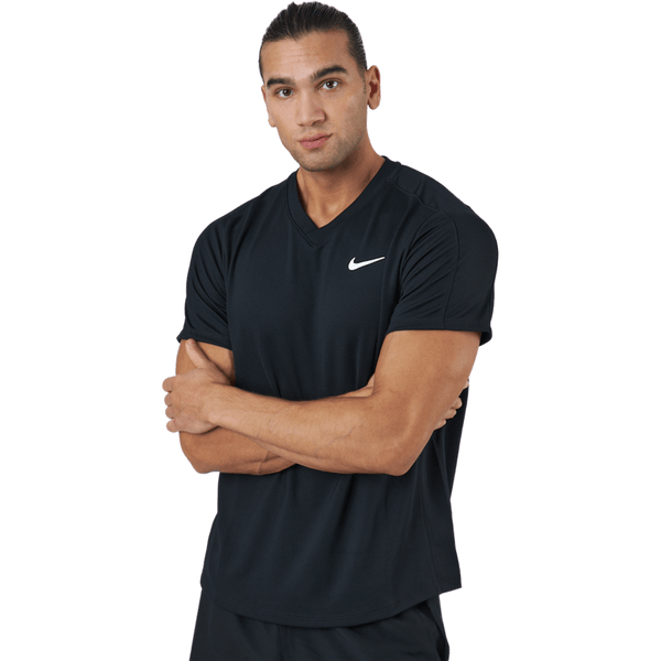 Nike - NikeCourt Dri-FIT Victory Men's Tennis Top BLACK/BLACK/WHITE