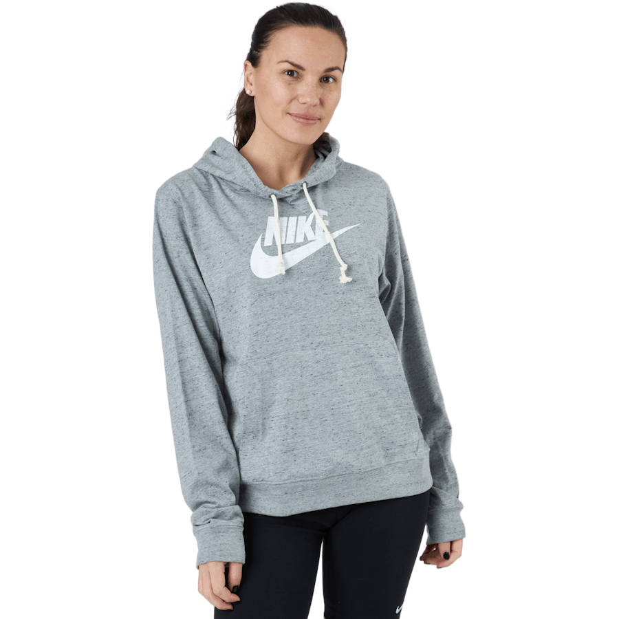 Nike - Sportswear Gym Vintage Women's Pullover Hoodie DK GREY HEATHER/WHITE