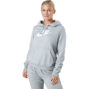 Nike - Sportswear Club Fleece Women's Logo Pullover Hoodie DK GREY HEATHER/WHITE