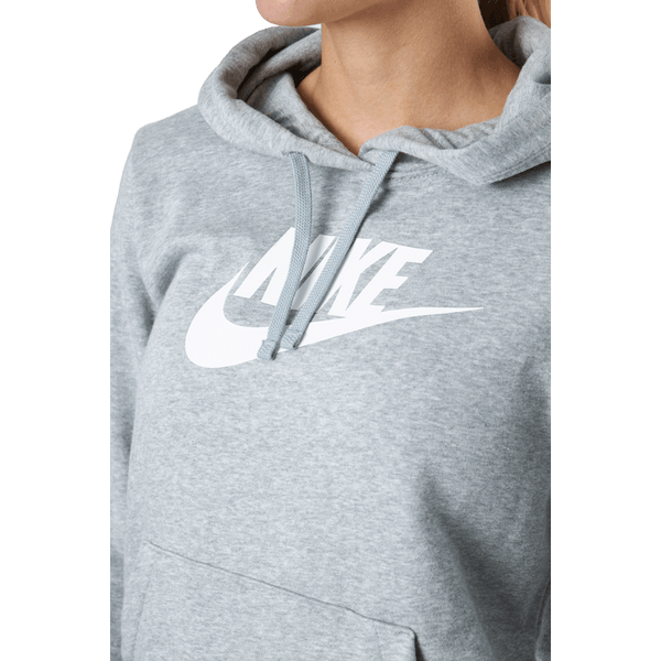 Nike - Sportswear Club Fleece Women's Logo Pullover Hoodie DK GREY HEATHER/WHITE