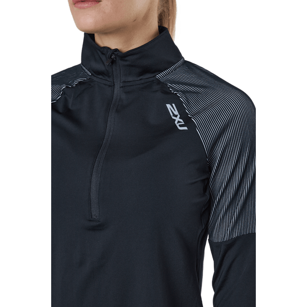 2XU - Light Speed 1/2 Zip Black/silver Reflective