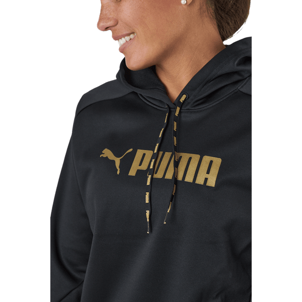 Puma - Puma Fit Tech Knit Po Hoodie Puma Black-metallic Gold