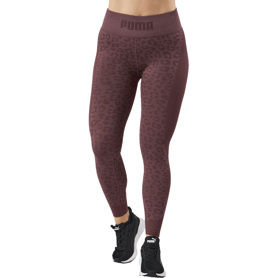 Puma - Formknit Seamless High Waist 7 Dusty Plum-leopard Print