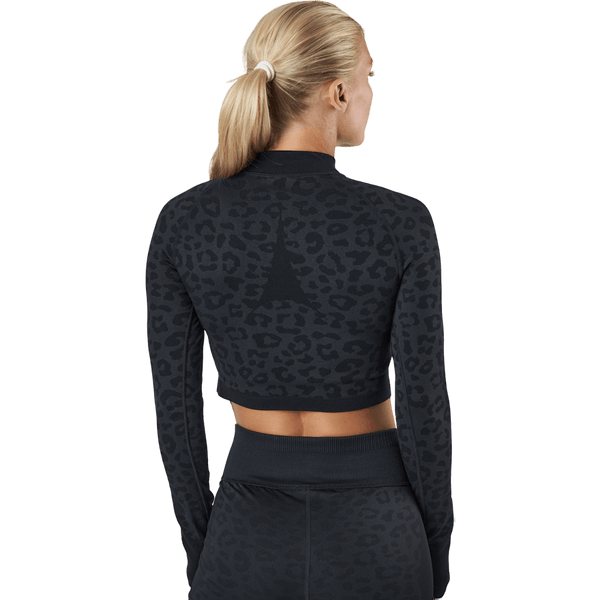 Puma - Formknit Seamless Cropped 1/4  Puma Black-leopard Print