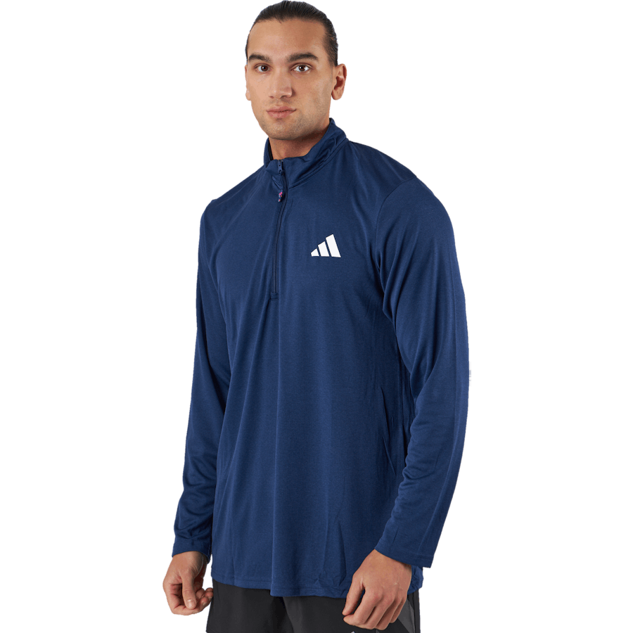 Adidas - Train Essentials Seasonal Training 1/4-Zip Long Sleeve Sweatshirt Dark Blue
