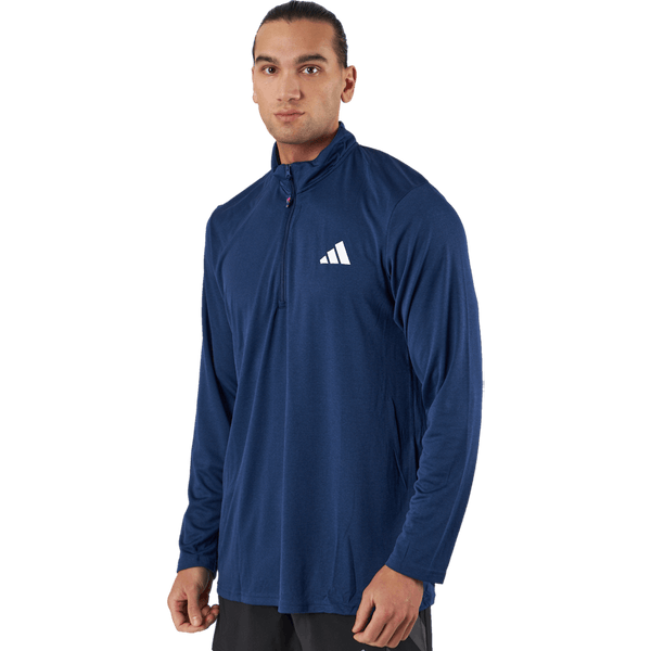 Adidas - Train Essentials Seasonal Training 1/4-Zip Long Sleeve Sweatshirt Dark Blue