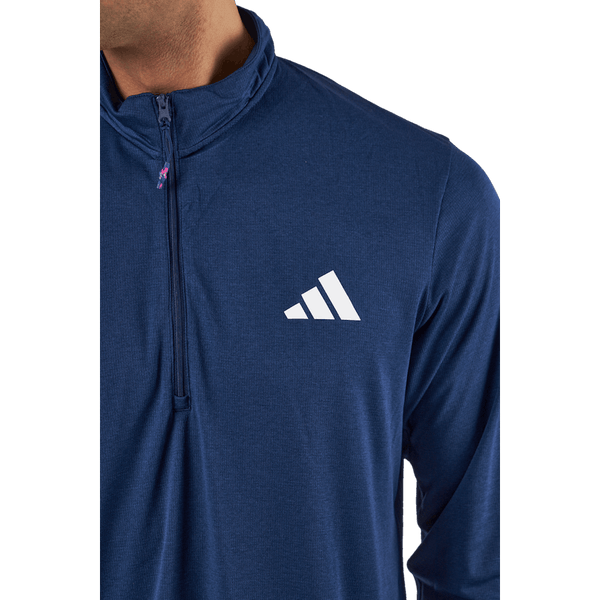 Adidas - Train Essentials Seasonal Training 1/4-Zip Long Sleeve Sweatshirt Dark Blue