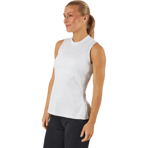 Adidas - Essentials Heathered Mock-Neck Sleeveless Golf Polo Shirt White