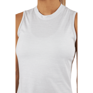 Adidas - Essentials Heathered Mock-Neck Sleeveless Golf Polo Shirt White