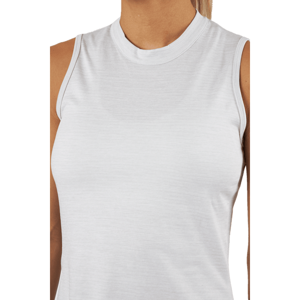 Adidas - Essentials Heathered Mock-Neck Sleeveless Golf Polo Shirt White