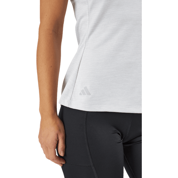 Adidas - Essentials Heathered Mock-Neck Sleeveless Golf Polo Shirt White