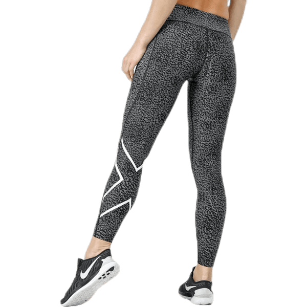 2XU - Mid-Rise Compression Print Tights W White/Black